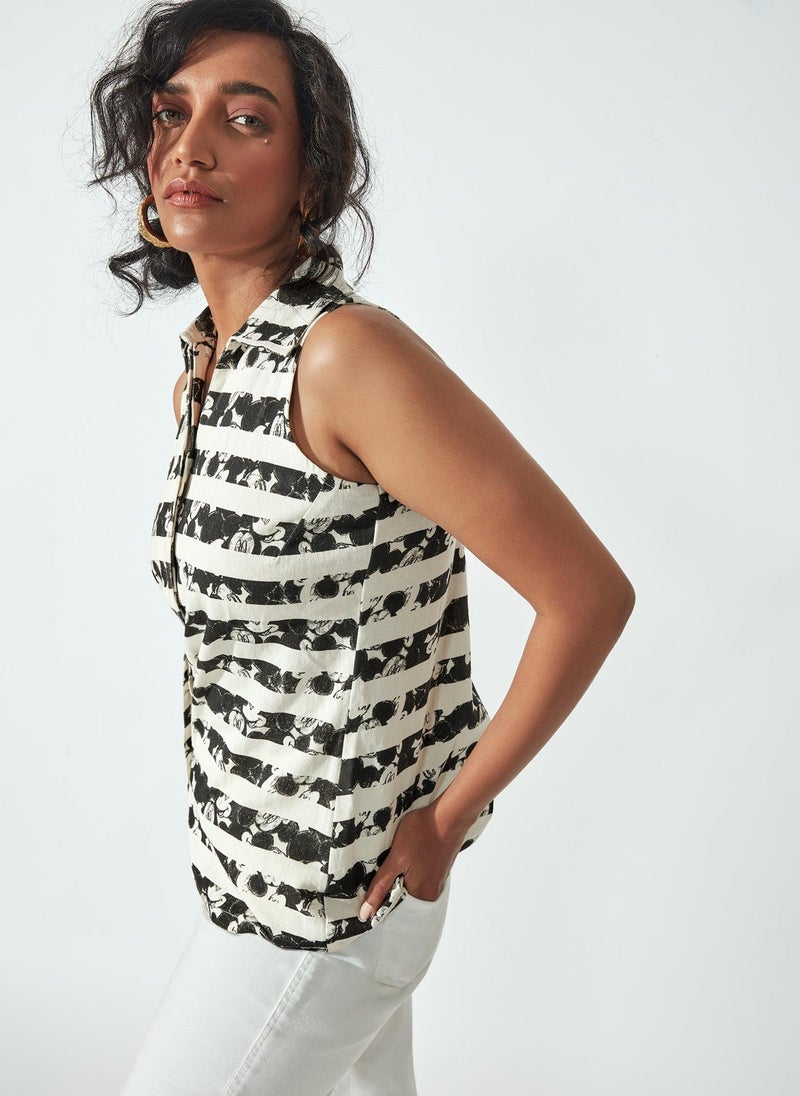 The Label Life Disney Mickey Mouse Sleeveless Collared Top - Image 3