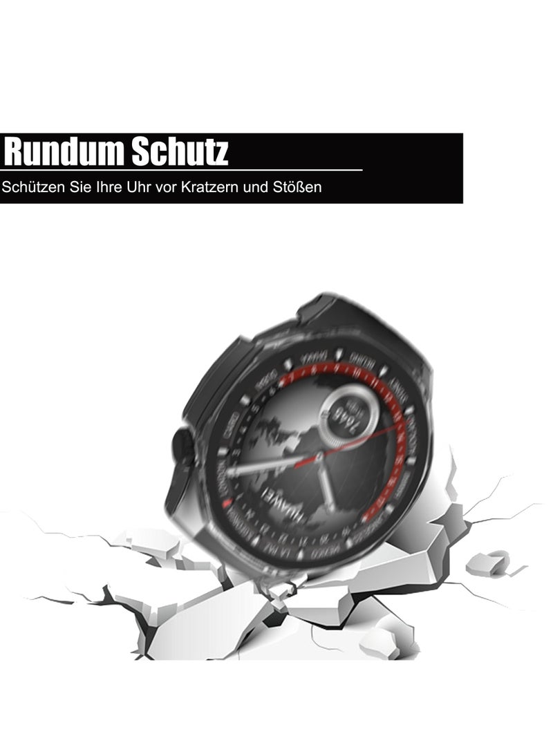 متوافق مع هواوي ووتش GT5 برو 46 مم 9H صلابة 360 درجة حماية كاملة مع المدمج في حالة الزجاج الصفر حماية شاشة الكمبيوتر حالة الغطاء ( شفافة ) - Image 3