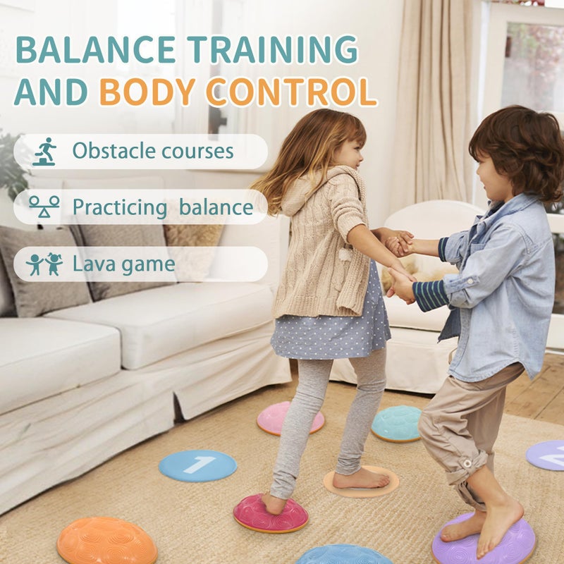 OUTREE Stepping Stones for Kids  6 Pcs Balance Training and Sensory Coordination Turtle Stepping Stones for Obstacle Course Non-Slip Bottom Colorful Balance Stones for Indoor or Outdoor Play - Image 2