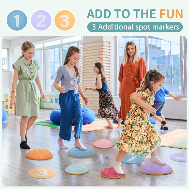 OUTREE Stepping Stones for Kids  6 Pcs Balance Training and Sensory Coordination Turtle Stepping Stones for Obstacle Course Non-Slip Bottom Colorful Balance Stones for Indoor or Outdoor Play - Image 4
