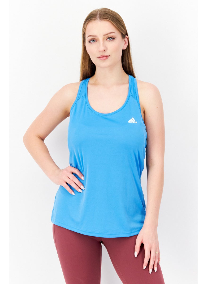 Adidas - Women Sportswear Fit Sleeveless Training Top, Sky Blue - Image 1
