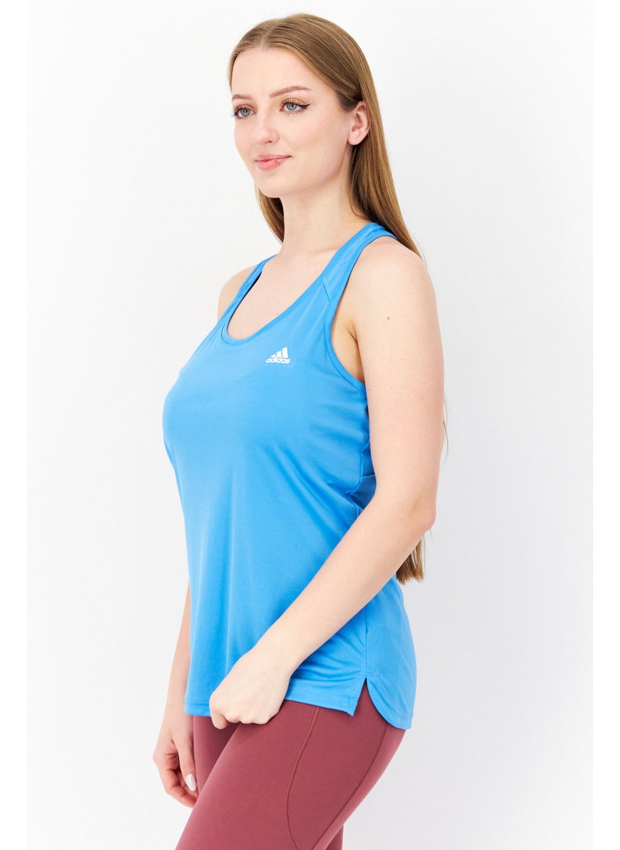 Adidas - Women Sportswear Fit Sleeveless Training Top, Sky Blue - Image 1
