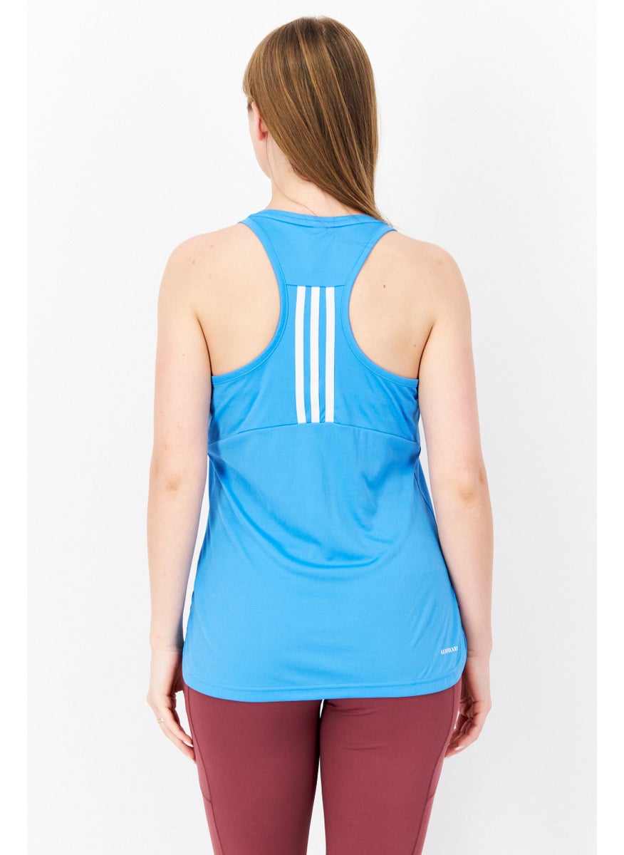 Adidas - Women Sportswear Fit Sleeveless Training Top, Sky Blue - Image 1
