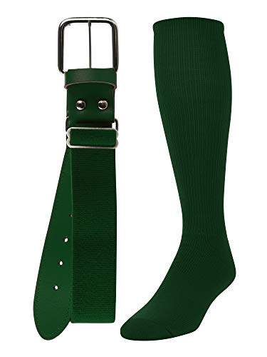 TCK Baseball/Softball Adult Belt & Socks Combo Set (Dark Green, Medium) - Dark Green,Medium - Image 4