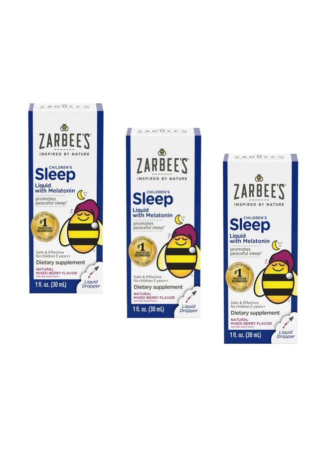 Zarbee's سائل نوم الأطفال من زاربيز ناتشورالز مع الميلاتونين بنكهة التوت الطبيعية - 1 أونصة، عبوة من 3 - Image 1