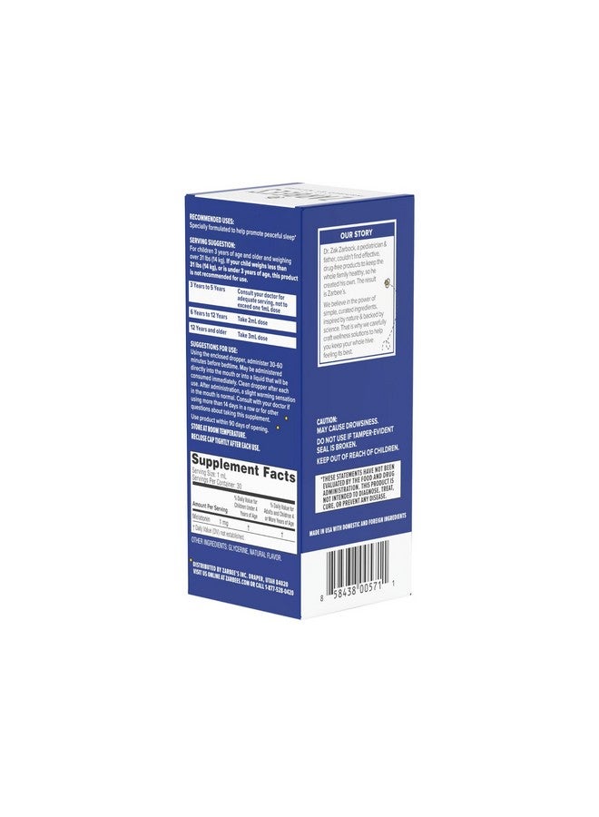 Zarbee's سائل نوم الأطفال من زاربيز ناتشورالز مع الميلاتونين بنكهة التوت الطبيعية - 1 أونصة، عبوة من 3 - Image 4