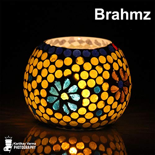 BRAHMZ® Set Of 3 Handmade Glass Mosaic Turkish Moroccan Tea Light Candle Holders (Md7) - Image 5