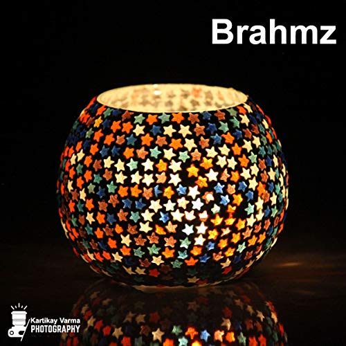 BRAHMZ® Set Of 3 Handmade Glass Mosaic Turkish Moroccan Tea Light Candle Holders (Md7) - Image 4