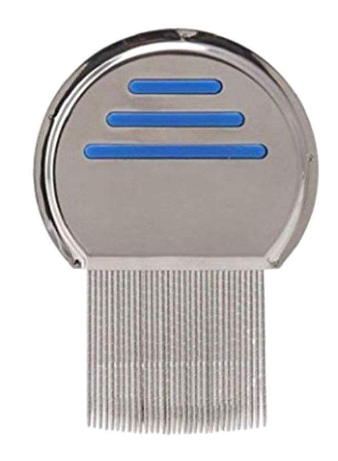 NIBEMINENT Grooming Fine Tooth Flea Comb Silver/Blue - Image 1