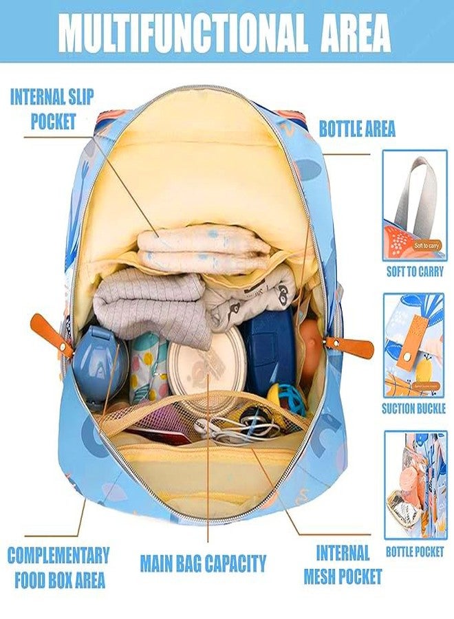 TRUE HUMAN Multipurpose waterproof fabric Diaper Bag bagpack maternity bag new born baby bag nappy bag mothers bag baby shower gift with insulated bottle pockets (BLUE) - Image 2