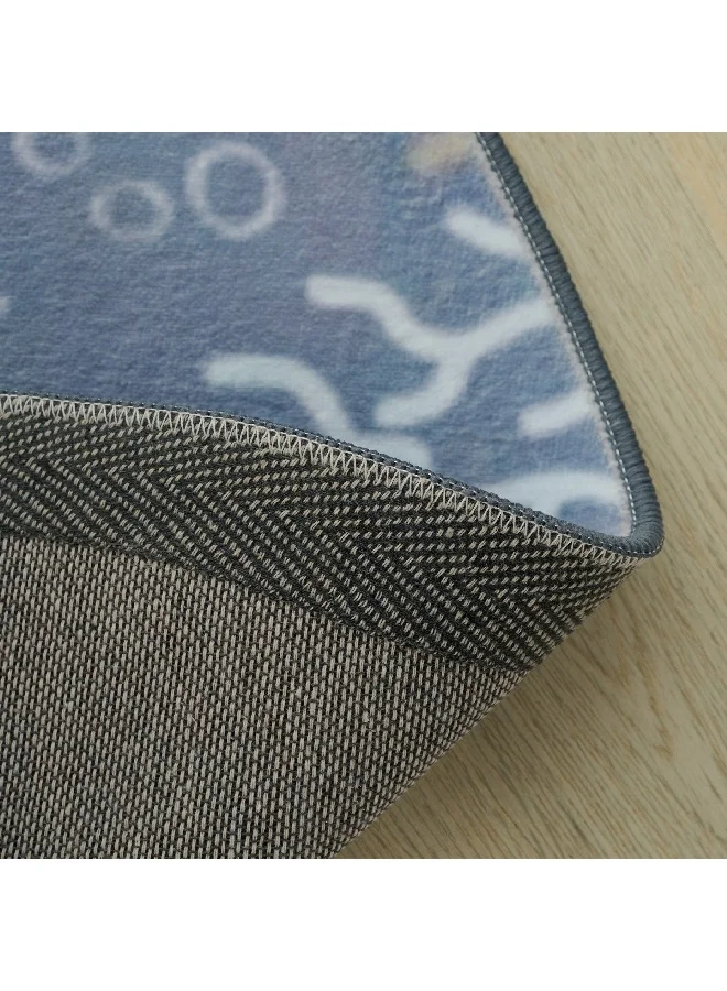 Home Box Joy Sea World Ben Whale Printed Flannel Rug 120 x 120 cm