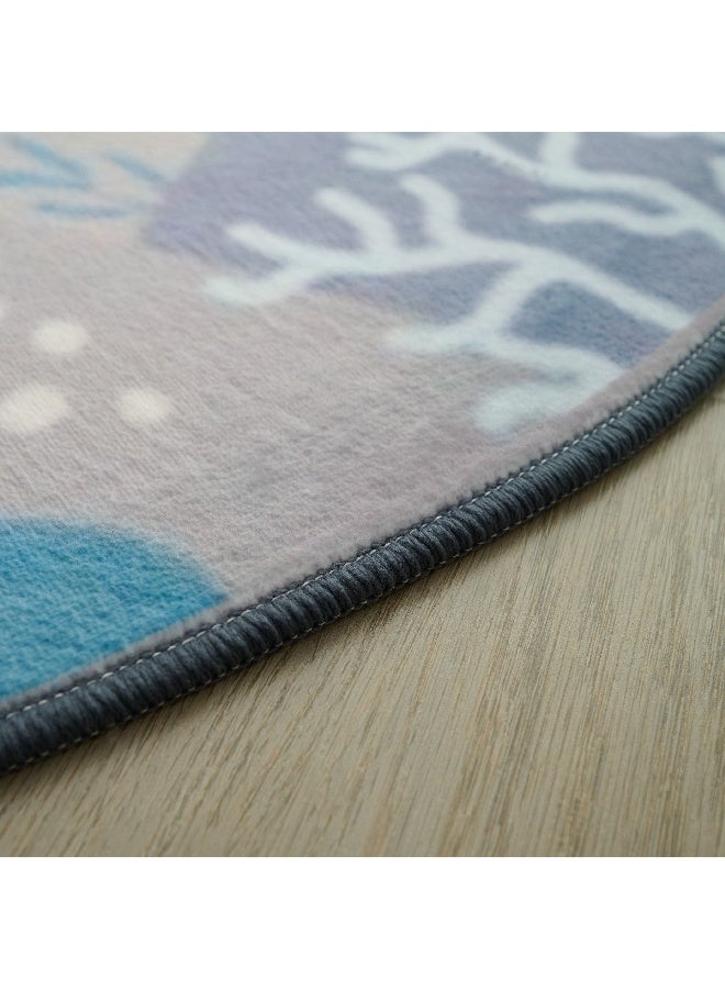 Home Box Joy Sea World Ben Whale Printed Flannel Rug 120 x 120 cm - Image 5