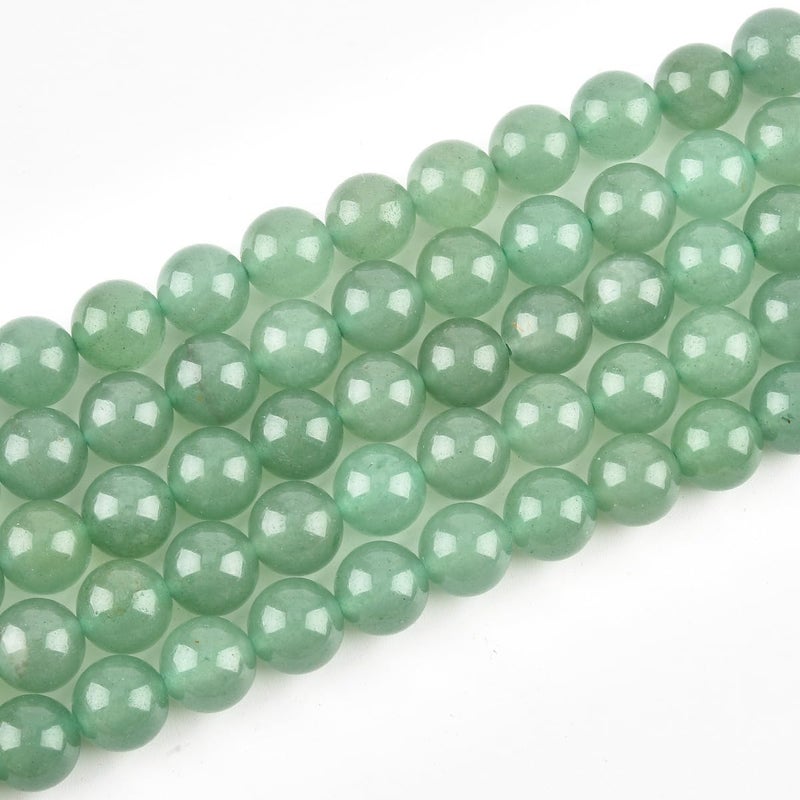 HAAMIIQII 45pcs 8mm Natural Green Aventurine Stone Beads Round Loose Gemstone Beads for Jewelry Making Strand 15 Inch