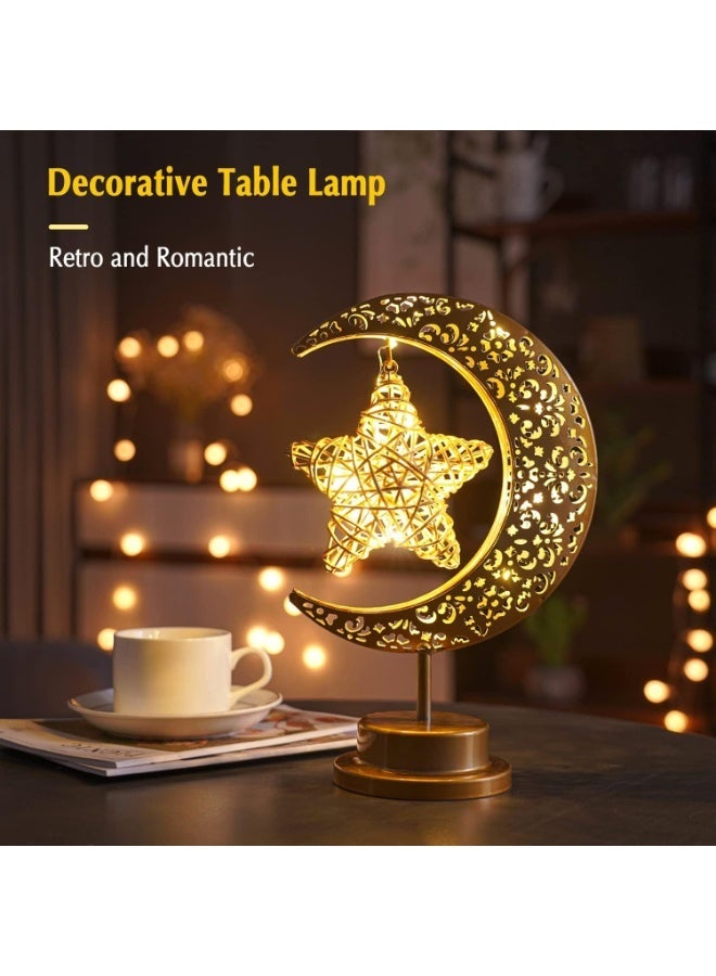 Moon lamp, Ramadan home decor, Eid al-Fitr decoration, crescent star lamp with USB interface, starry sky lamp, Ramadan home party bedroom table decoration, Ramadan Eid al-Fitr children's family gift - Image 4