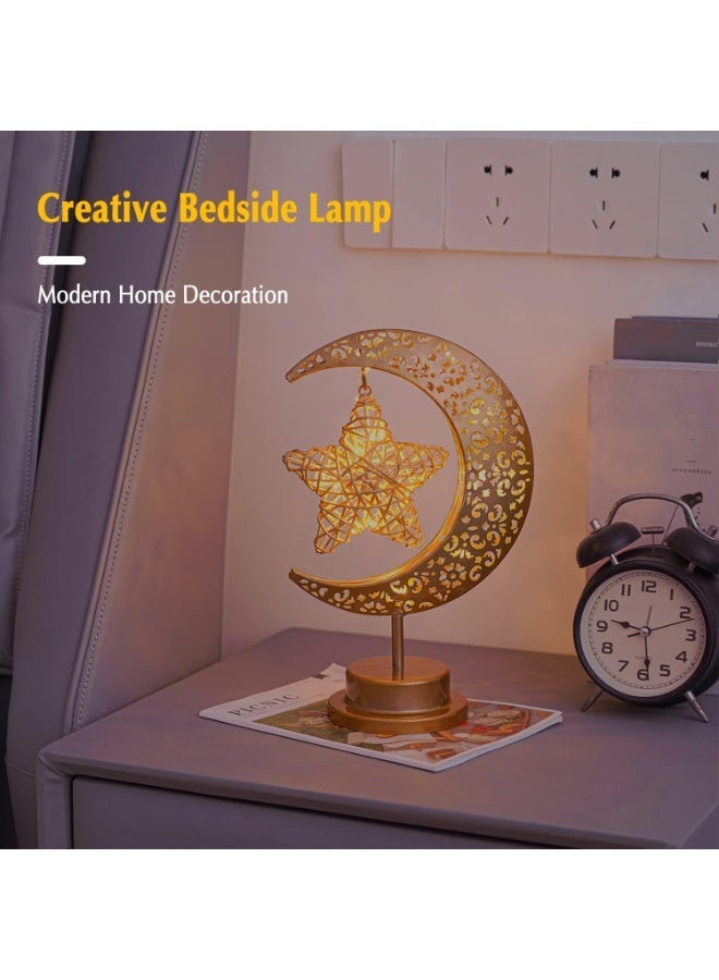 Moon lamp, Ramadan home decor, Eid al-Fitr decoration, crescent star lamp with USB interface, starry sky lamp, Ramadan home party bedroom table decoration, Ramadan Eid al-Fitr children's family gift - Image 5