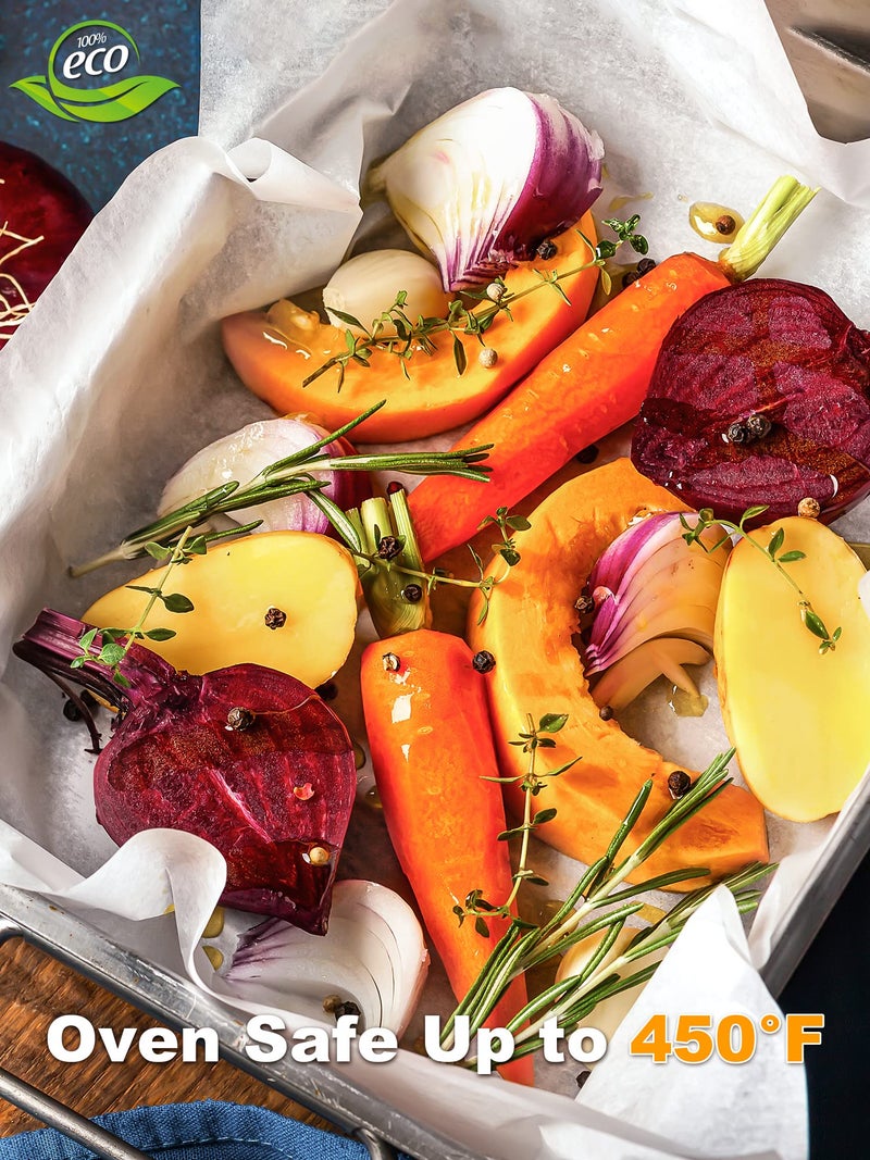 SMARTAKE 200 Pcs Parchment Paper Baking Sheets, 17x26 Inch Non-Stick Precut Baking Parchment, Suitable for Baking Grilling Air Fryer Steaming Bread Cup Cake Cookie and More (White) - Image 5