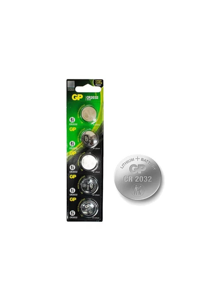 GP Batteries GP Lithium Coin CR2032 Batteries – 5-Pack, High-Power and Reliable 3V Coin Batteries for Watches, Key Fobs, and Medical Devices, Childproof Card Packaging  - Image 2