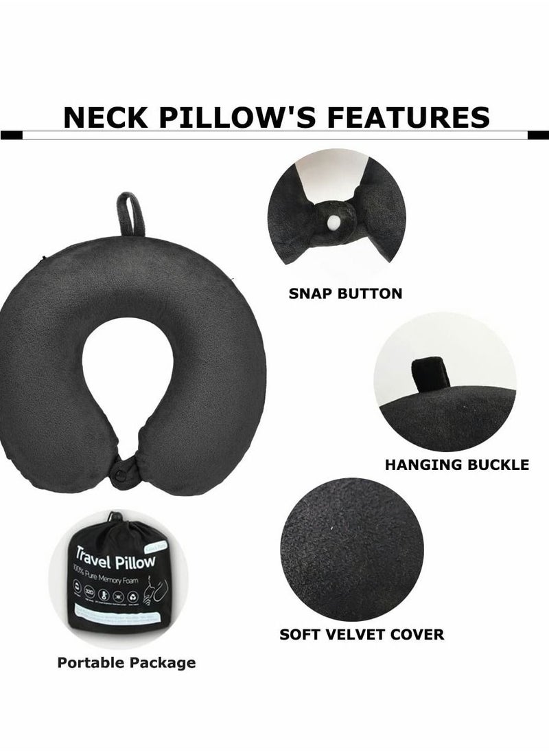 Y&D Travel Pillow Airplane Neck for Traveling 100% Pure Memory Foam U Shaped Washable Super Lightweight Portable Headrest Great Chair Car Home Office  - Image 4