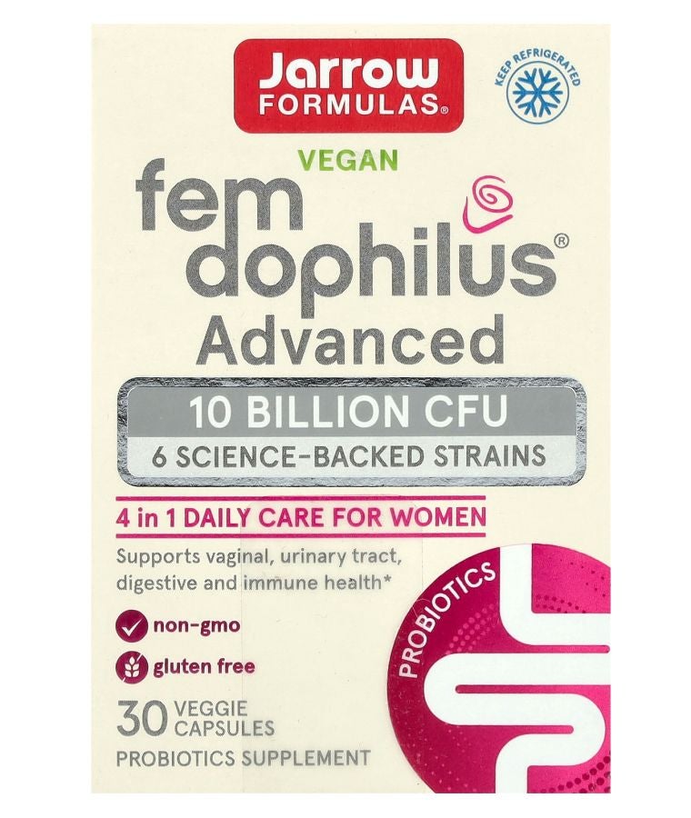 jarrow formulas Vegan Fem Dophilus Advanced 10 Billion CFU (104 mg) 30 Veggie Capsules