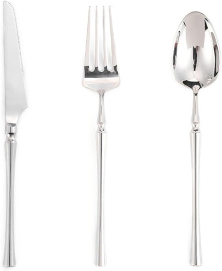 304 Mirror Stainless Steel Dinner Knife Fork Spoon Dinnerware Set Luxury Cutlery Silverware Steak Coffee Dessert Fruit Tableware(3 PSC-SET A) - Image 1