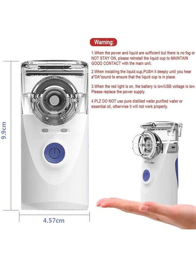 Portable Mini Vaporizer - Handheld Ultrasonic Nebulizer for Adults & Children - Professional Mesh Inhaler for Home & Travel Use with Masks & Mouthpieces - Image 3