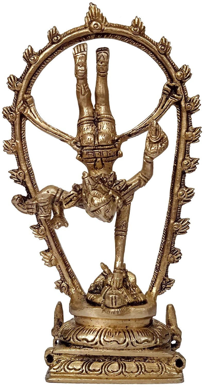 Purpledip Brass Idol Nataraja Shiva in Cosmic Dance: Rare Collectible Statue in Unique Pose (12254) - Image 2