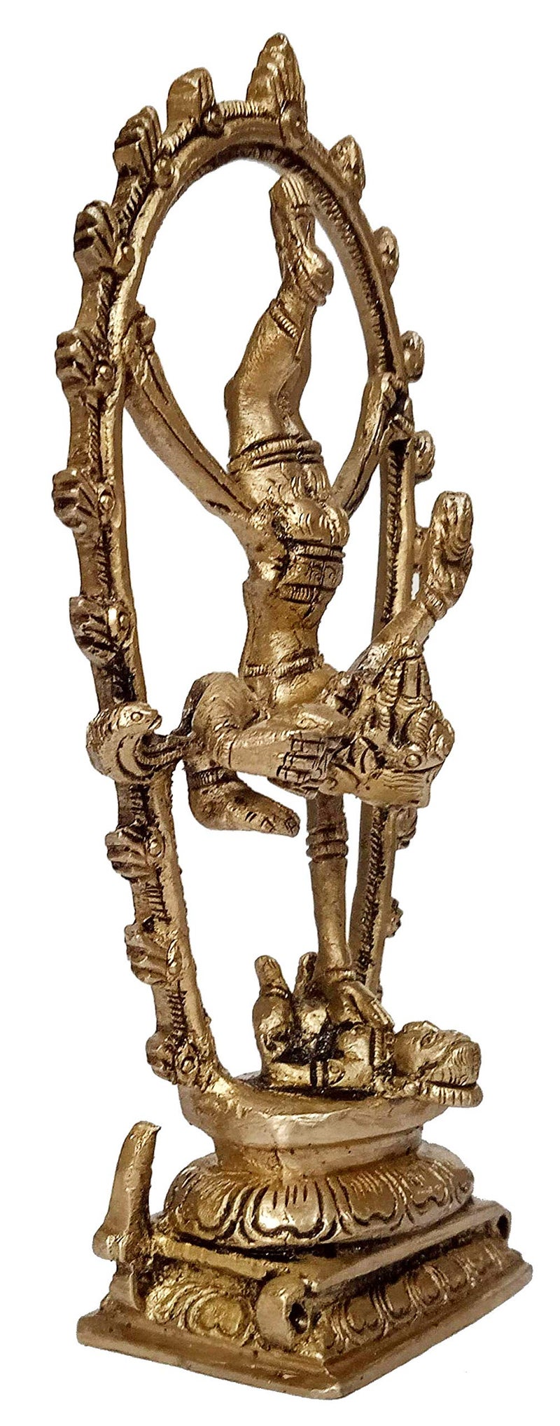 Purpledip Brass Idol Nataraja Shiva in Cosmic Dance: Rare Collectible Statue in Unique Pose (12254) - Image 4