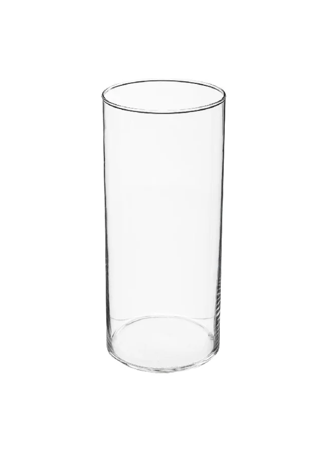 atmosphera Contemporary Design High Quality Cylindrical Shaped Glass Vase Clear 30 x 13 x 13 cm 114845