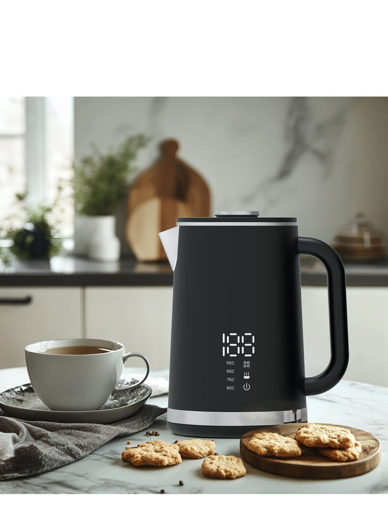 Electric Kettles, 1.7L Water Heater Kettle With LED Touch Screen, 5 Temperature Options, Auto Shut-Off for Home, Camping