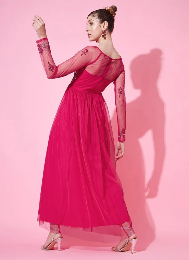 STREET 9  Fuchsia Embellished Maxi Dress for Women for Women | Best Price UAE