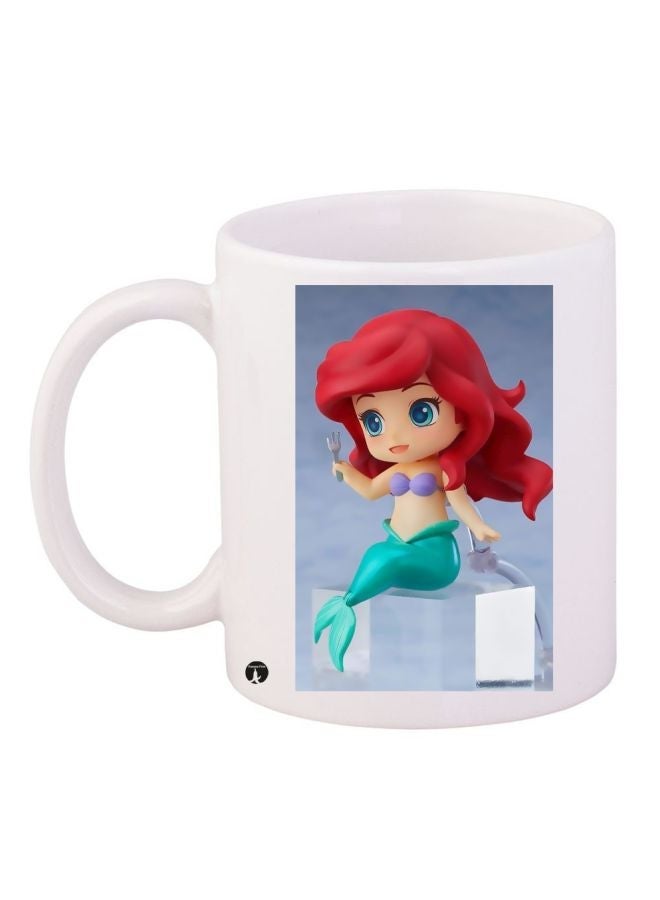 RYN Mermaid Printed Coffee Mug White/Red/Blue 11ounce