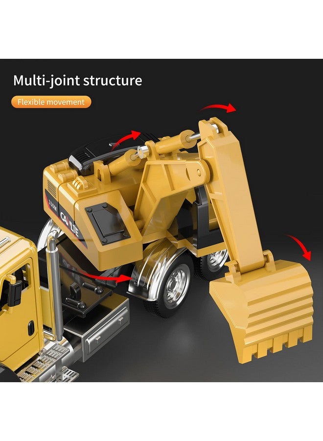 TEMI 3 Pack Of Diecast Engineering Construction Vehicles, Dump Truck, Digger, Mixer Truck, 1/50 Scale Metal Collectible Model Cars, Pull Back Car Toys With Opening Doors For Boys And Girls - Image 3