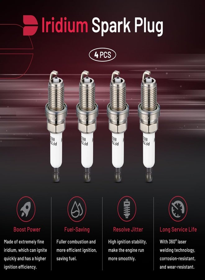BDFHYK 91039 Platinum Iridium Spark Plugs Compatible with Buick 2013-2021 Encore,Compatible with Chevy 2011-2015 Cruze 2016 Cruze Limited, 2012-2020 Sonic Trax 1.4L L4 Replacement for XP3922 Set of 4 - Image 4