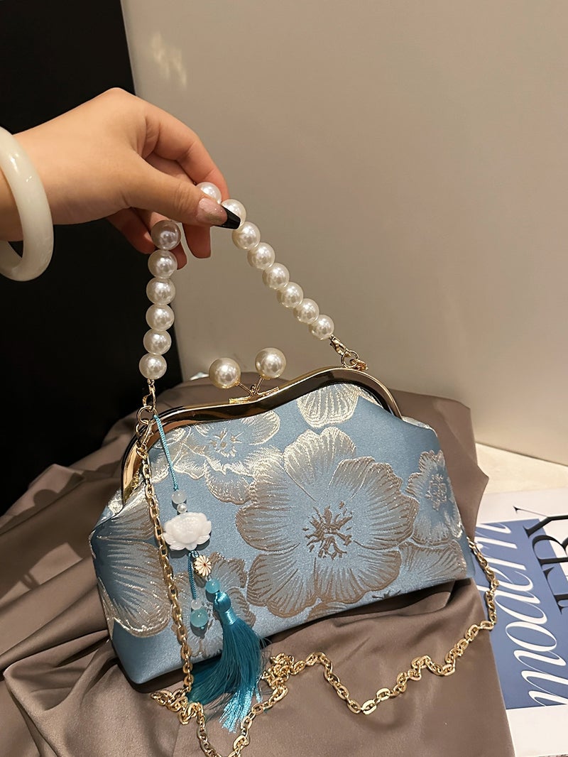 Chinese Trend New Style Embroidered Women'S Bag Beaded Handbag Evening Bag Fashion Chain Shoulder Bag - Image 2