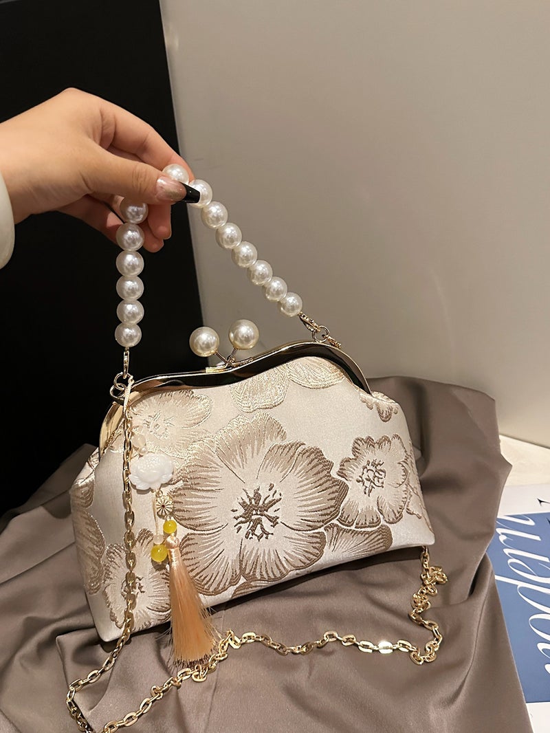 Chinese Trend New Style Embroidered Women'S Bag Beaded Handbag Evening Bag Fashion Chain Shoulder Bag - Image 4
