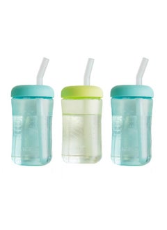 the FIRST years The First Years Squeeze & Sip Toddler Straw Cups - Squeezable Transition Sippy Cup with Silicone Straw - Toddler Feeding Supplies - 7 Oz - 3 Count - Ages 6 Months and Up  - Image 1