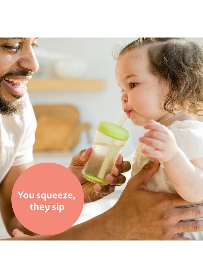the FIRST years - The First Years Squeeze & Sip Toddler Straw Cups - Squeezable Transition Sippy Cup with Silicone Straw - Toddler Feeding Supplies - 7 Oz - 3 Count - Ages 6 Months and Up - Image 1