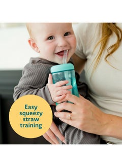 the FIRST years The First Years Squeeze & Sip Toddler Straw Cups - Squeezable Transition Sippy Cup with Silicone Straw - Toddler Feeding Supplies - 7 Oz - 3 Count - Ages 6 Months and Up  - Image 2