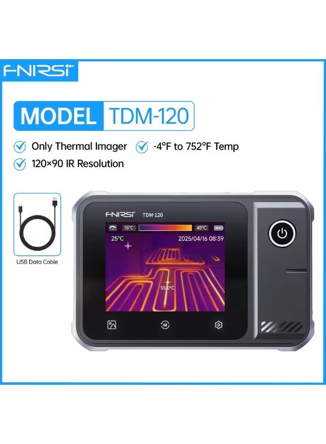 فنيرسي جهاز قياس متعدد الوظائف FNIRSI TDM-120، كاميرا تصوير حراري بالأشعة تحت الحمراء، يعمل بتيار متردد 750 فولت/تيار مستمر 1000 فولت، لقياس المقاومة والسعة، 120×90 مم، الأشعة تحت الحمراء - Image 3