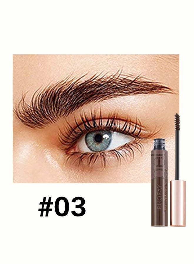 PHOFAY Tinted Eyebrow Gel, Long-Lasting Waterproof Smudge-Proof Natural Brow Mascara with Precision Spoolie Brush,03# Dark Brown - Image 2