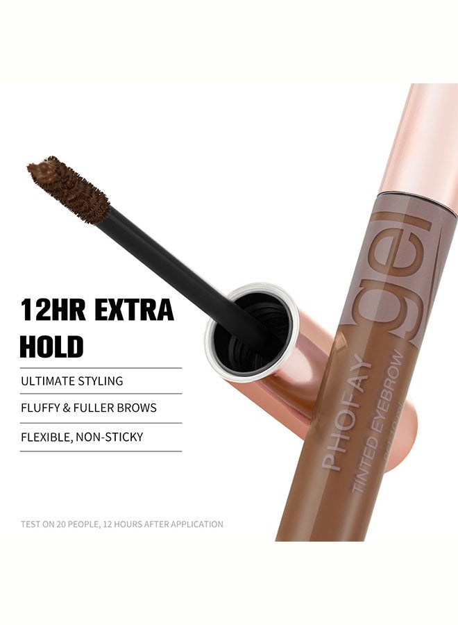 PHOFAY Tinted Eyebrow Gel, Long-Lasting Waterproof Smudge-Proof Natural Brow Mascara with Precision Spoolie Brush,03# Dark Brown - Image 3