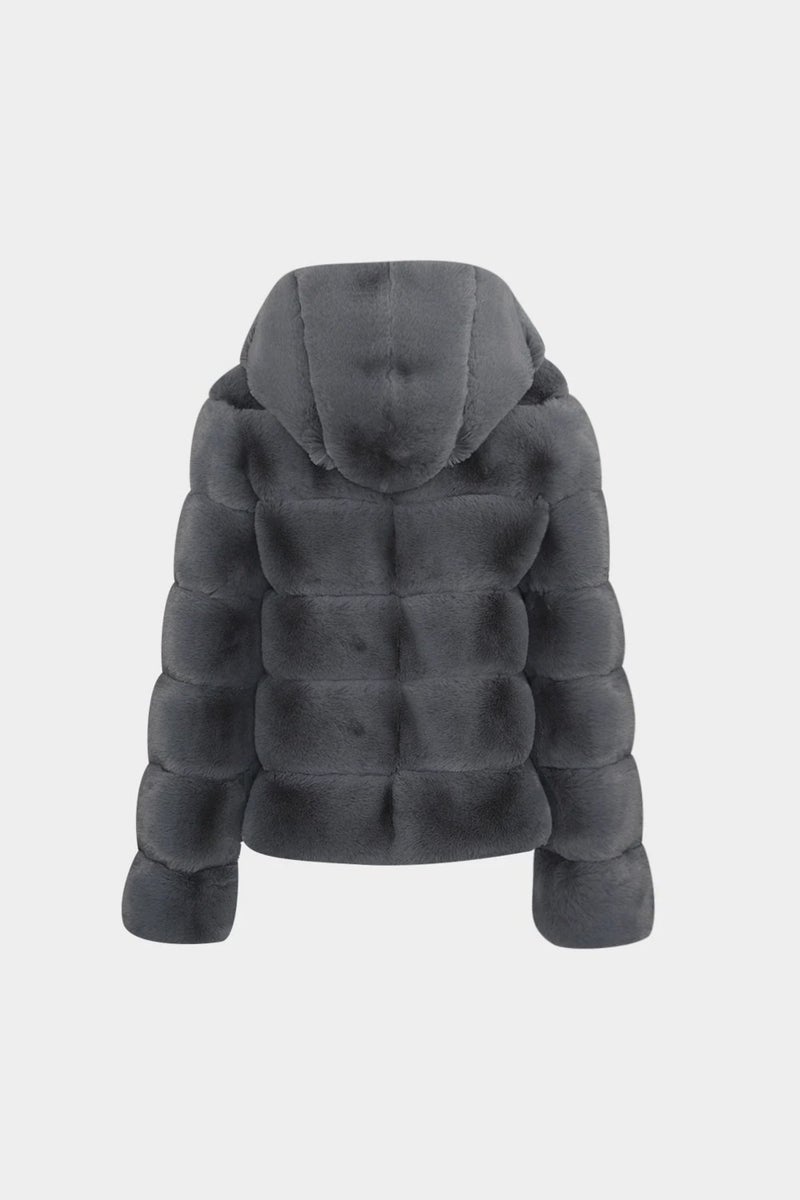 Açelya Okcu Azalea Okcu Azalea Okcu Hooded Women's Rex Fur Coat  - Image 2
