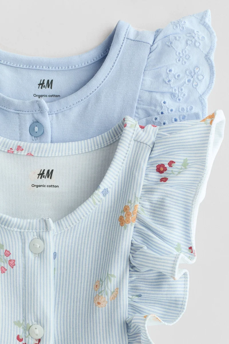 H&M 2-pack frill-detail romper suits