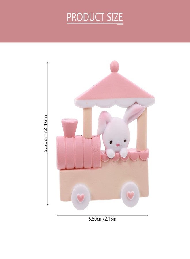 PRETYZOOM 3pcs Mini Train Ornaments Set MIninature Resin Rabbit Decoration Bunny Figurine Bunny Birthday Decorations Easter Bunny Cake Topper Figurines Dollhouse Fairy Garden Ornaments - Image 5