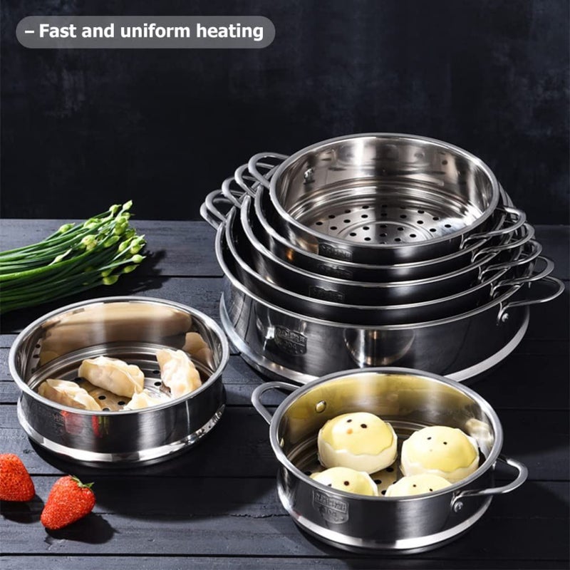 12 Inch Stainless Steel Steamer Basket Insert For Buns Rice Vegetables Seafood Dishwasher Safe - Image 5