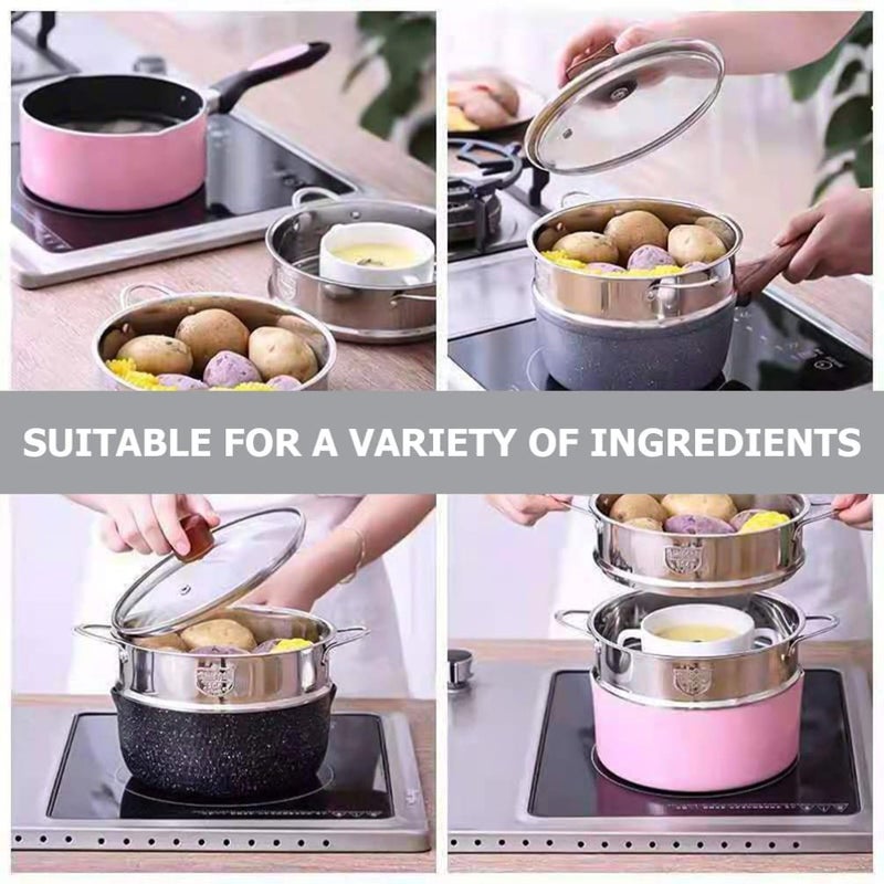 12 Inch Stainless Steel Steamer Basket Insert For Buns Rice Vegetables Seafood Dishwasher Safe - Image 3