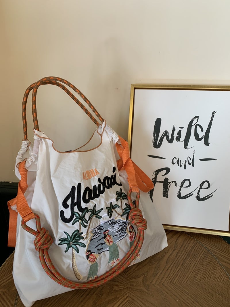 New Korean Style Online Red Sun Style Niche Embroidered Shopping Bag Nylon Handbag Student Shoulder Bag Environmental Protection Lunch Bag - Image 1