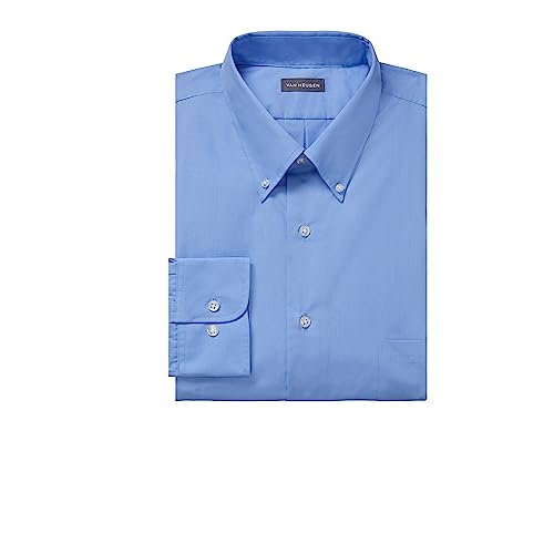 Van Heusen Men's Regular Fit Silky Poplin Button Down Collar Dress Shirt, Periwinkle, XXX-Large - Image 3