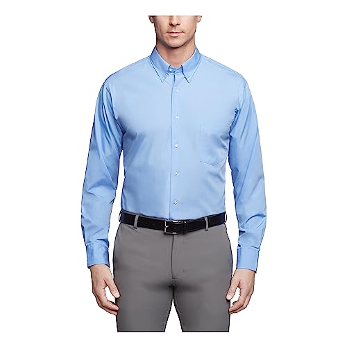 Van Heusen Men's Regular Fit Silky Poplin Button Down Collar Dress Shirt, Periwinkle, XXX-Large - Image 1