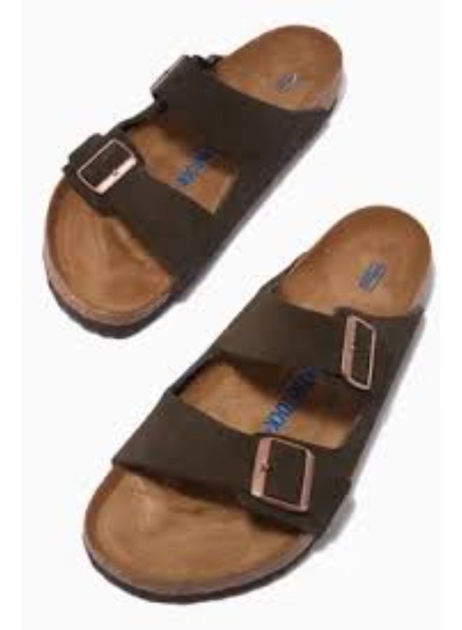 BIRKENSTOCK These Birkenstock Arizona sandals feature a coffee-colored leather upper and are available - Image 3